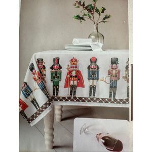 Holiday Nutcrackers - easy care spillproof tablecloth 60"x120" - Oblong style Ch